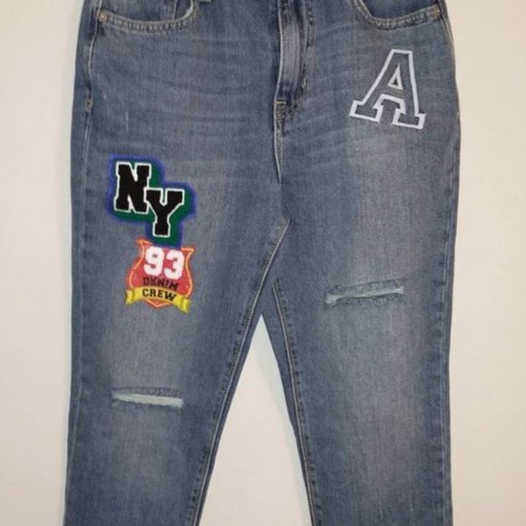 No Boundaries Denim - NO Boundaries women's Juniors Sz 5 Med wash high rise mom jean W-271
